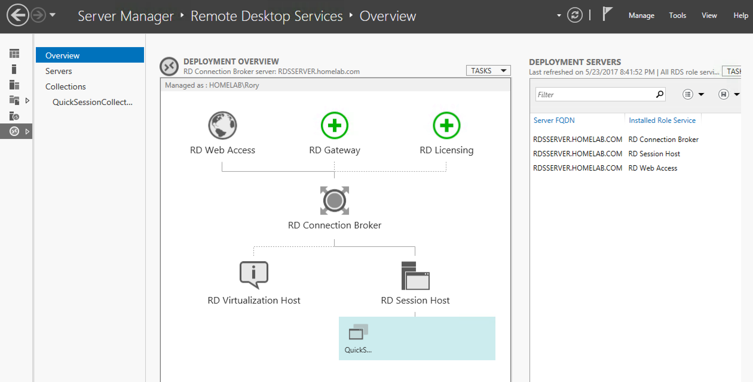 RDS in Server Manager