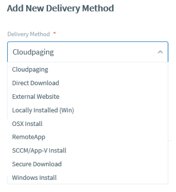Choosing a delivery method with AppsAnywhere