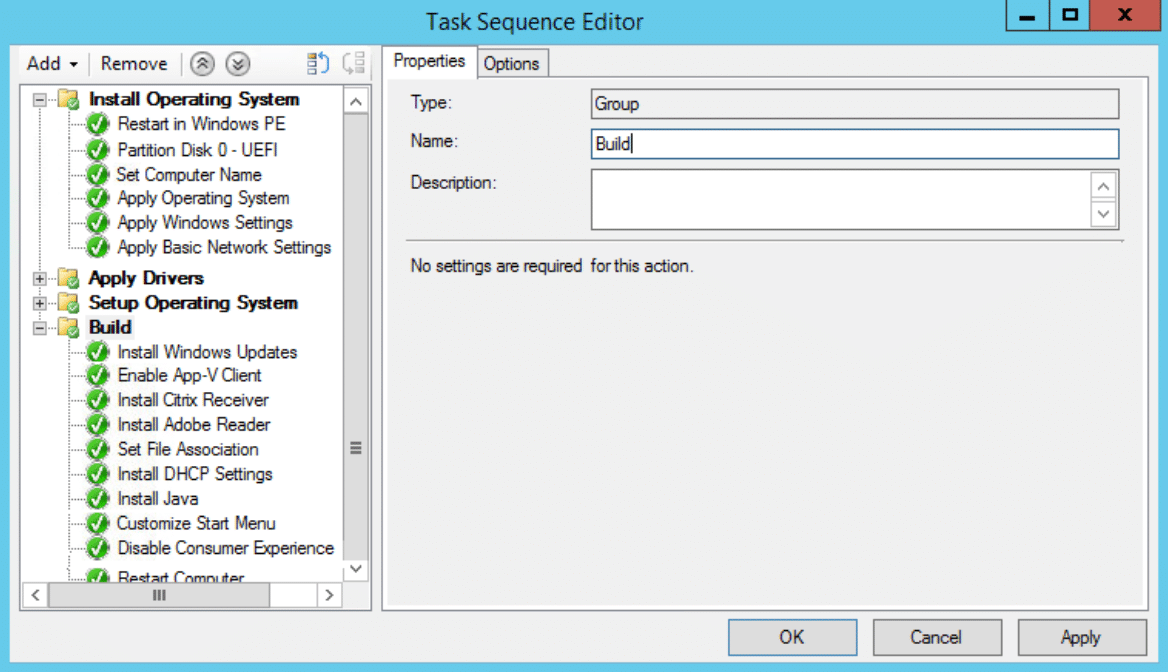 Task Sequence Editor