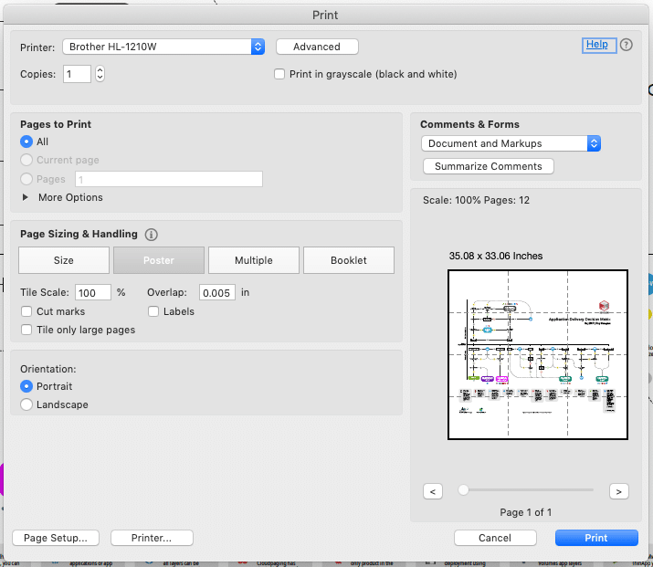 Printing the Application Delivery Decision Matrix as a poster