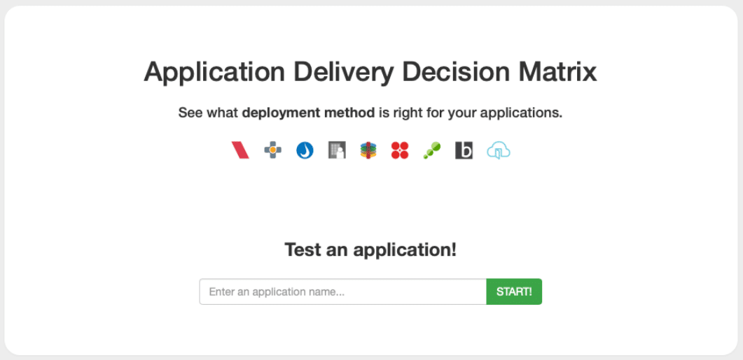 Application Delivery Decision Matrix first question