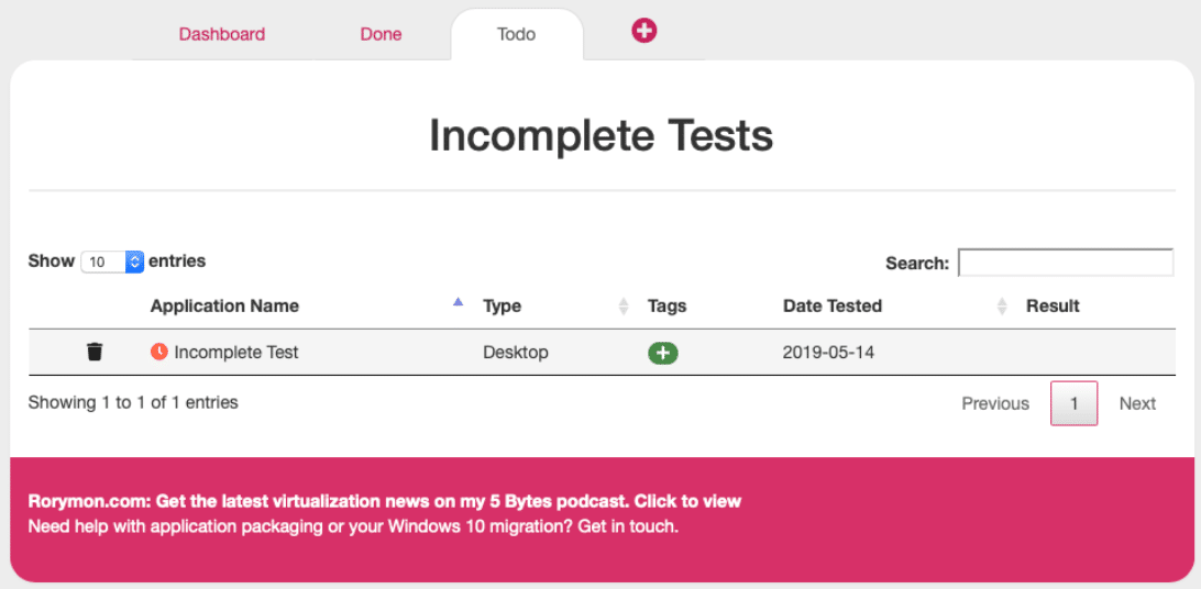 Incomplete tests