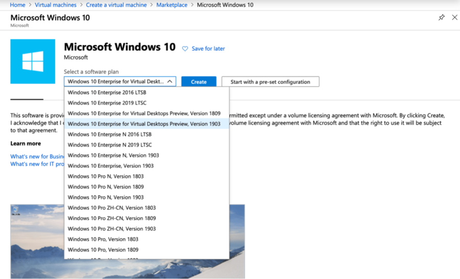 Windows 10 Enterprise for Virtual Desktops