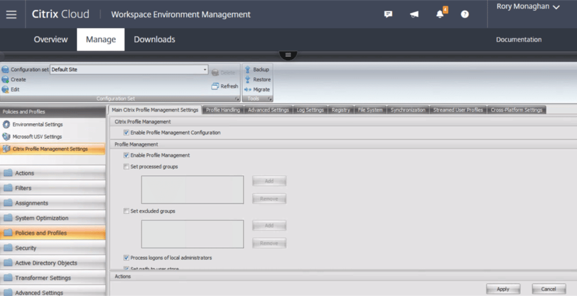 Citrix Cloud - Workspace Environment Management