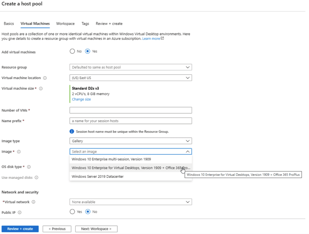 Create Host Pool