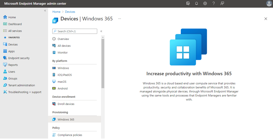 Microsoft Endpoint Manager - Windows 365
