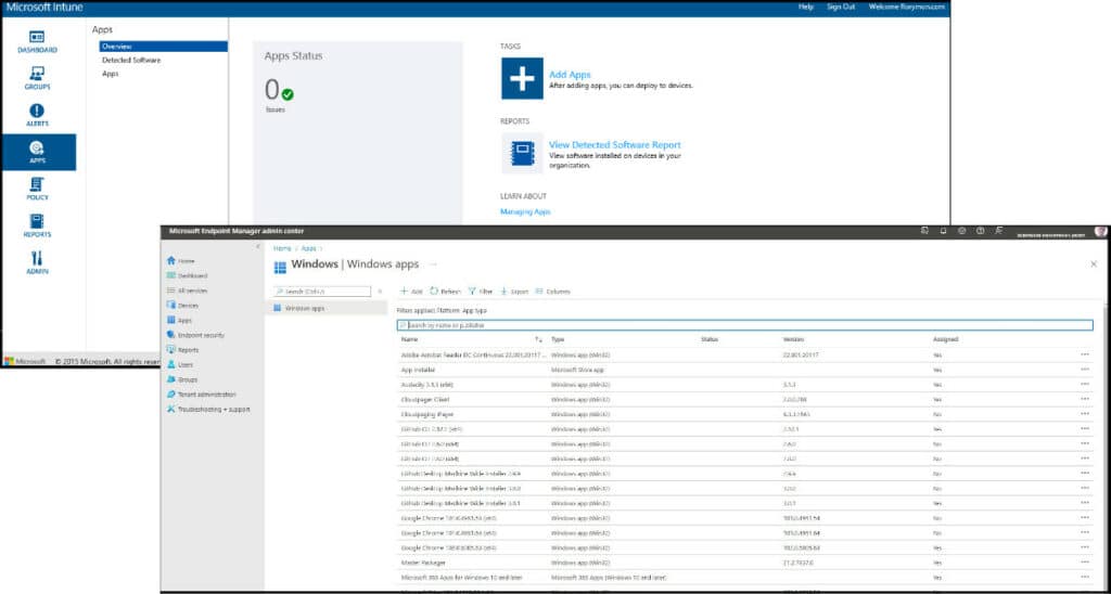 Intune vs MECM interface